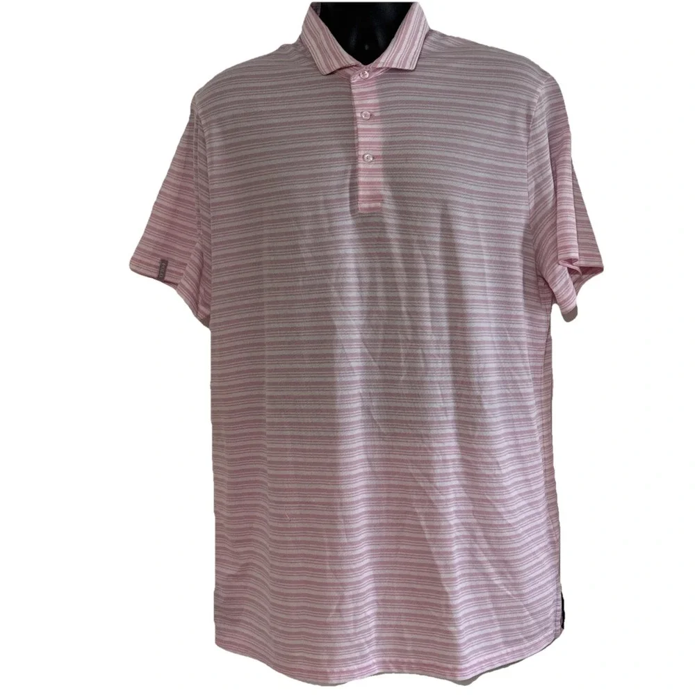 Polo Ralph Lauren Sz XL Pink/ White Striped Golf Pro Fit Polo